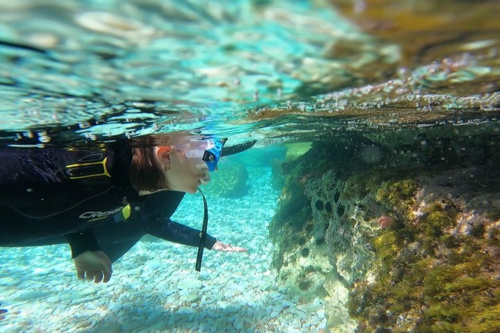 Snorkeling in crystal clear waters.