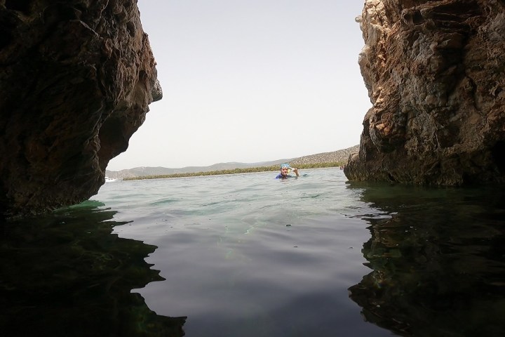 Inside the small cave